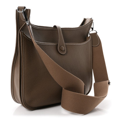 Hermes Taurillon Clemence Evelyne III PM Etoupe 3 of 10