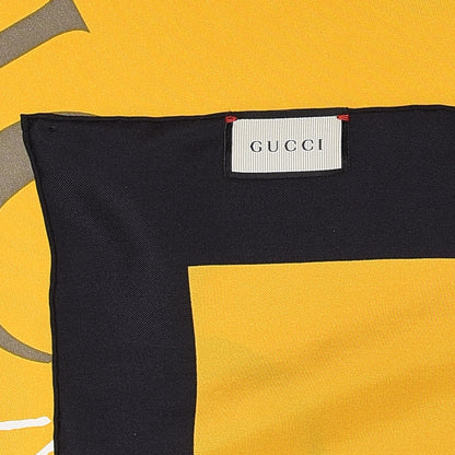 Gucci Silk Coco Capitan Logo Square Scarf Sun Black 4 of 4