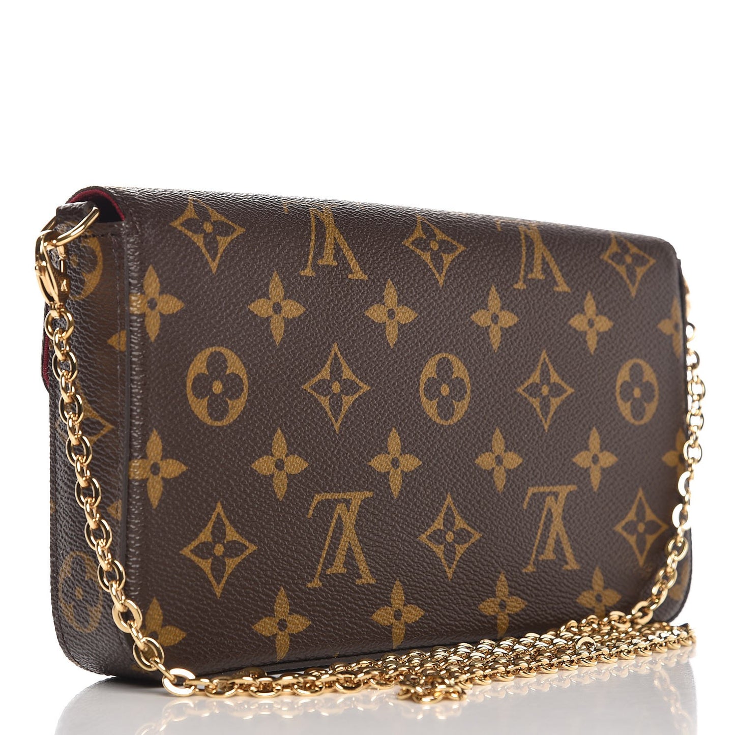 Monogram Pochette Felicie Chain Wallet Fuchsia