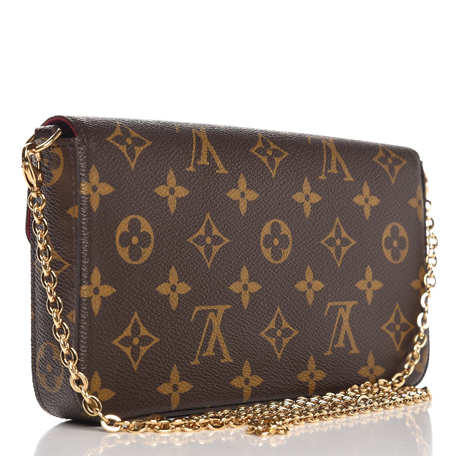 Louis Vuitton Monogram Pochette Felicie Chain Wallet Fuchsia 3 of 11