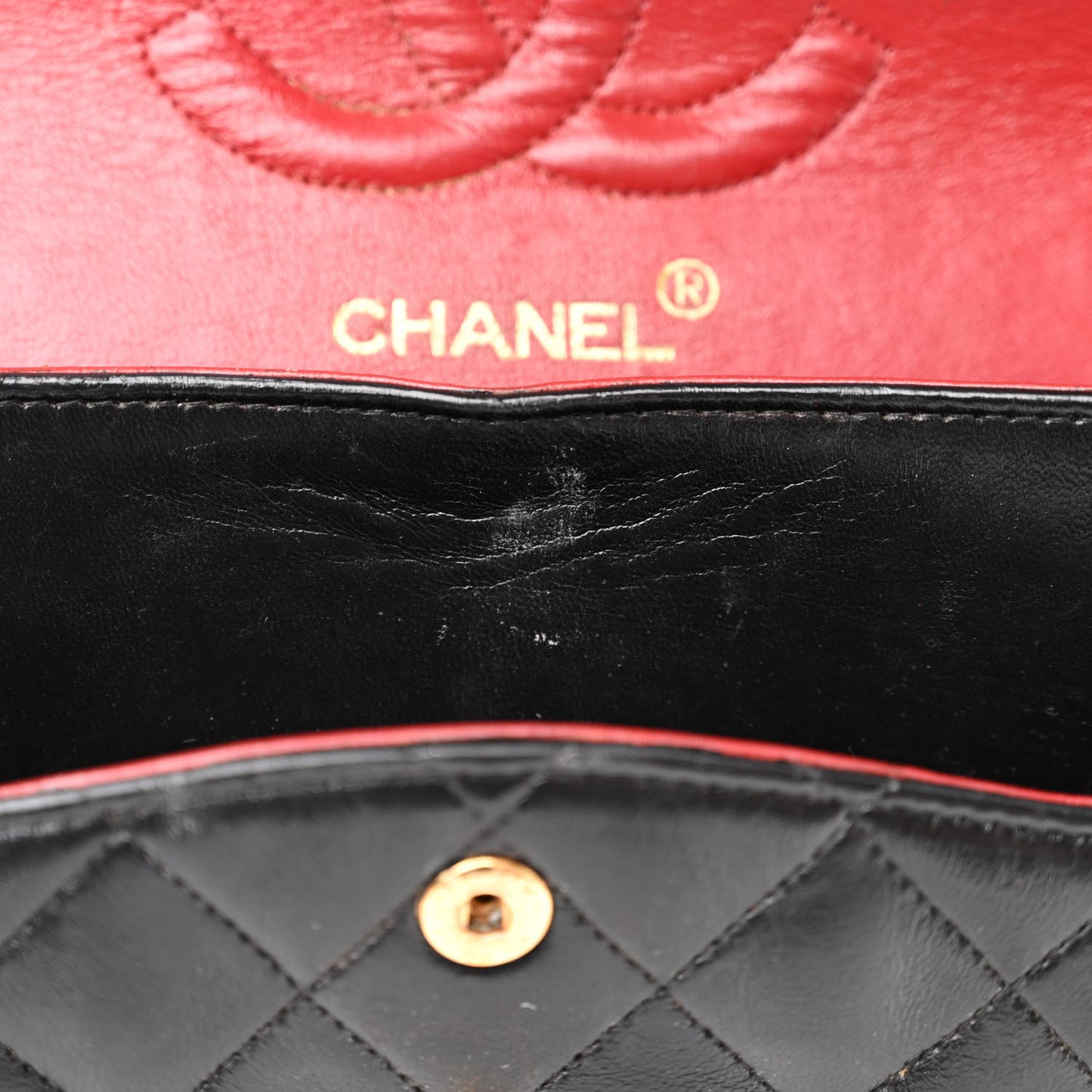 Lambskin Quilted Medium Double Flap Black