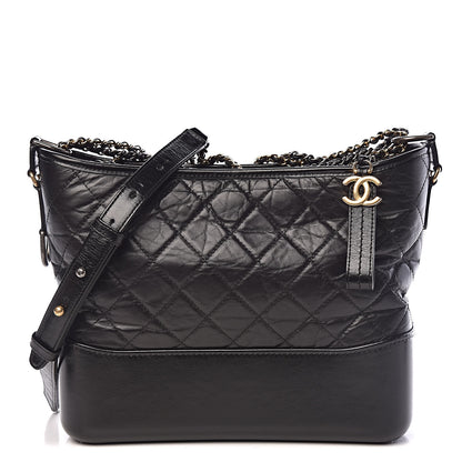 Chanel Aged Calfskin Quilted Medium Gabrielle Hobo Black 1 of 10