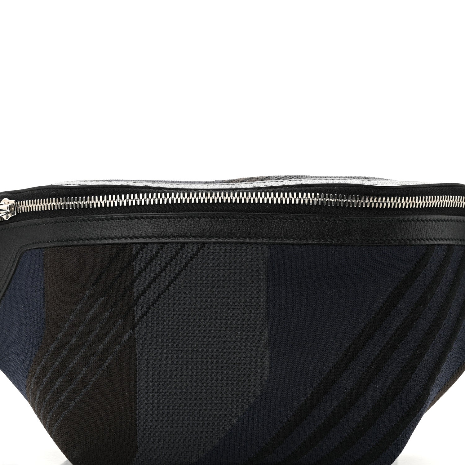 Hermes Dynamo Technical Canvas Allegretto Calfskin Cityslide Belt Bag Plomb Bleu Nuit Black 7 of 9