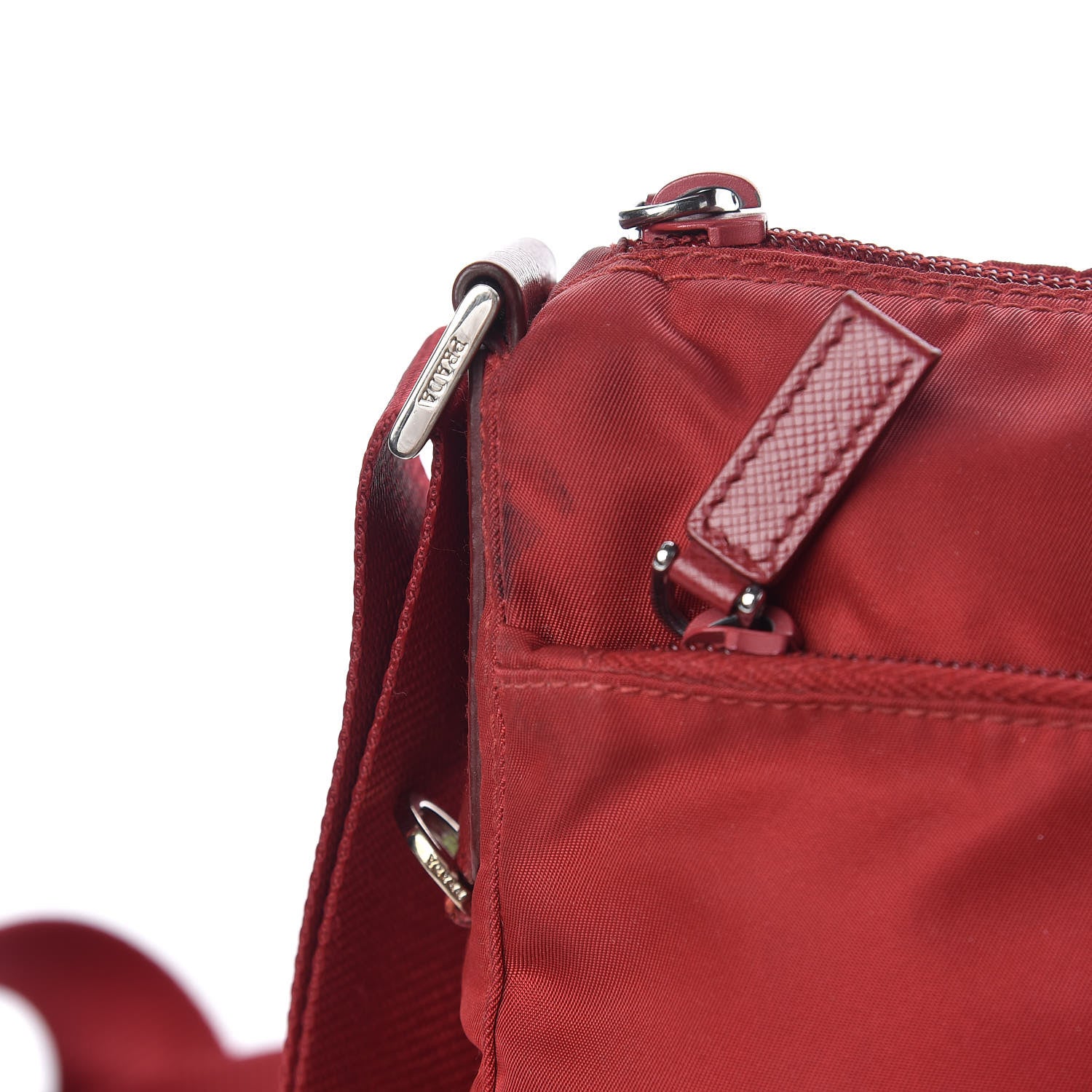 Prada Tessuto Nylon Flat Messenger Bag Red 12 of 12