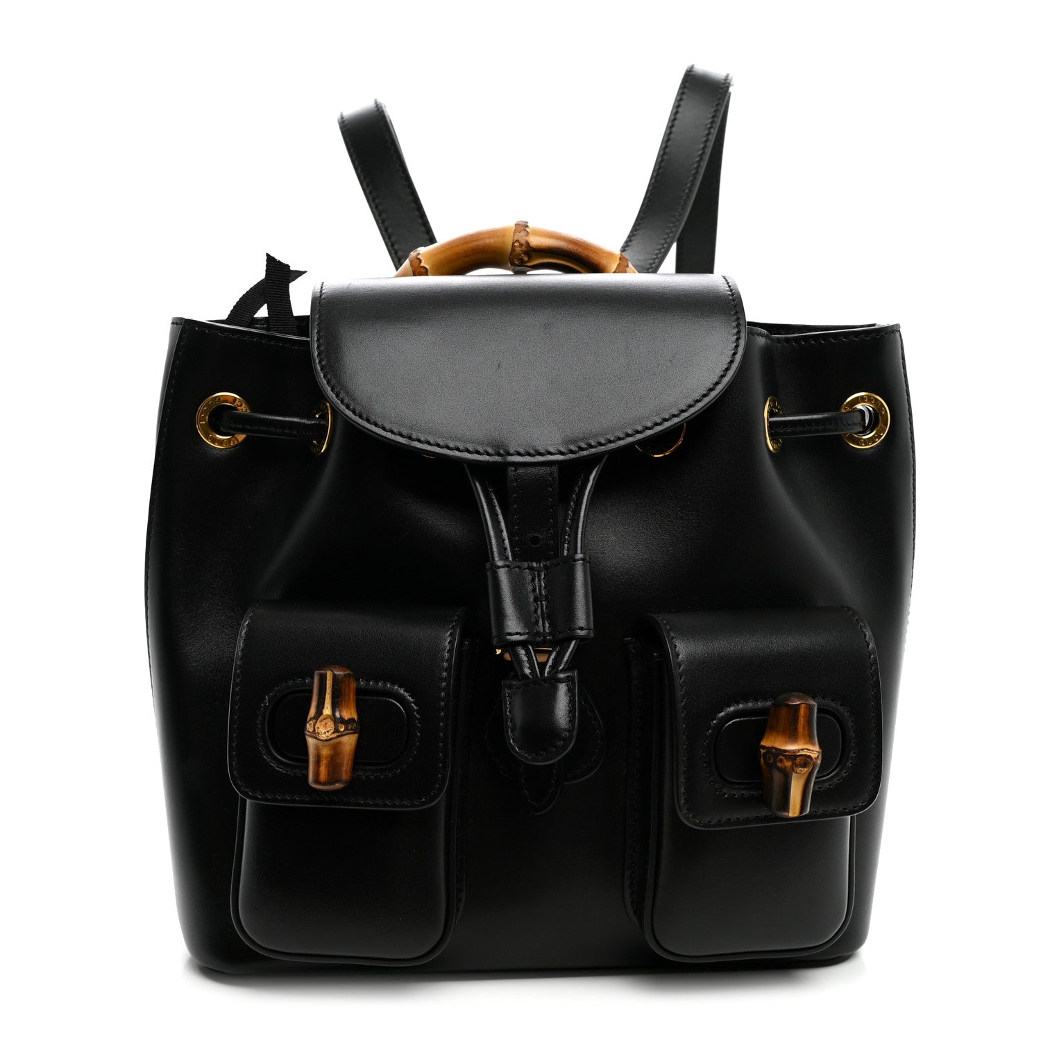 Gucci Calfskin Bamboo Backpack Black 1 of 8