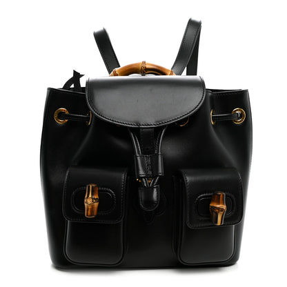 Gucci Calfskin Bamboo Backpack Black 1 of 8