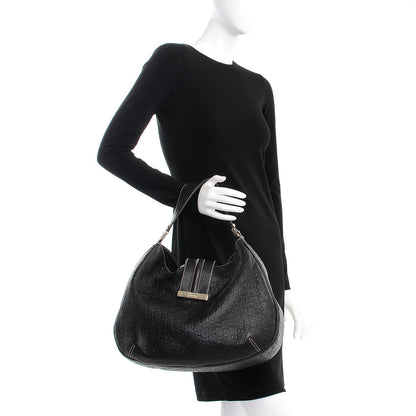 Gucci Guccissima Large New Ladies Web Hobo Dark Brown 2 of 7