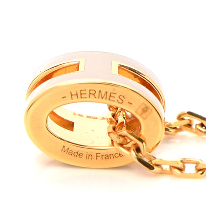 Hermes Lacquered Gold Mini Pop H Pendant Necklace Marron Glace 5 of 7