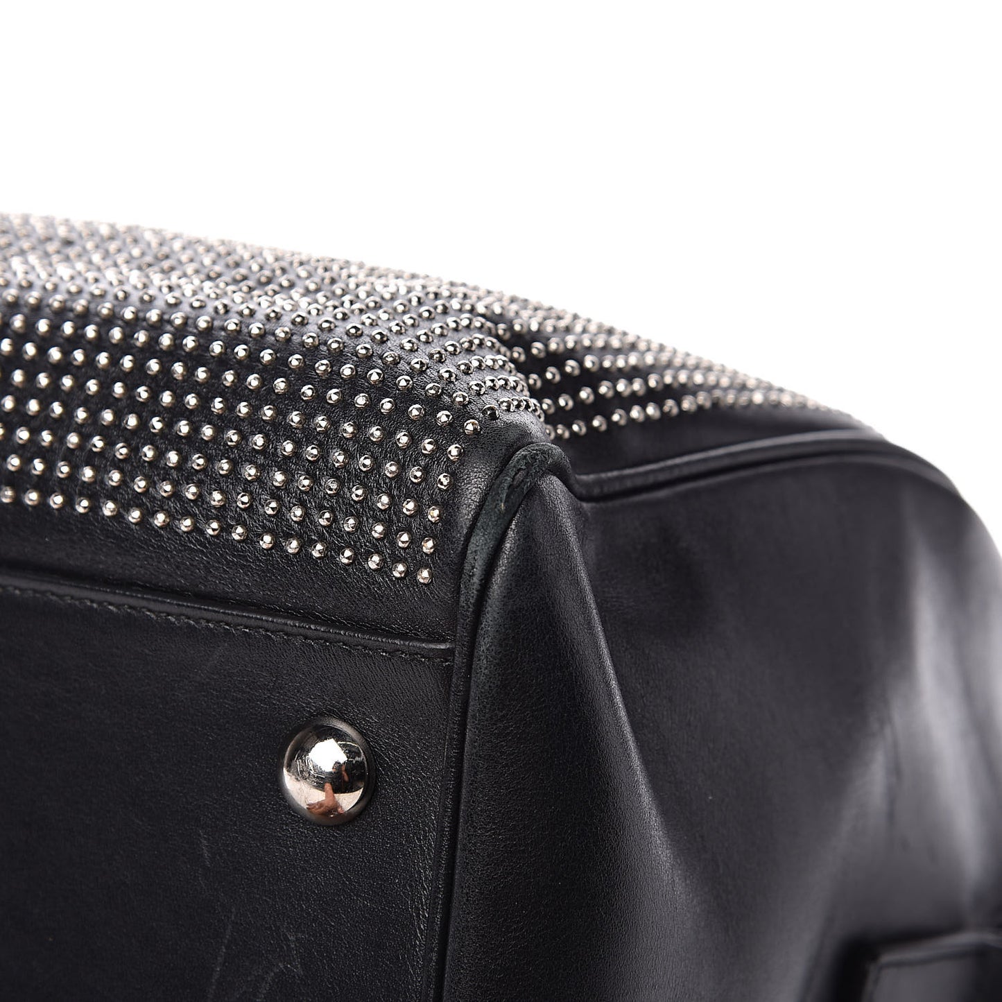 Calfskin Studded Classic Duffle 6 Black