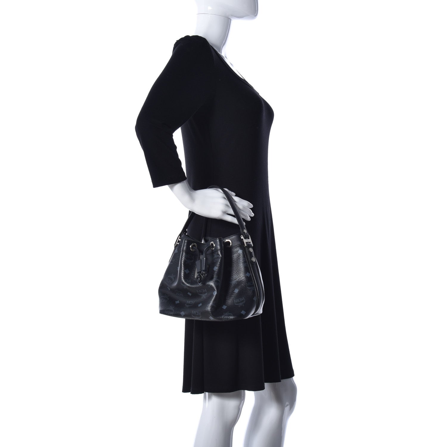 MCM Visetos Essential Drawstring Bucket Bag Black 2 of 15