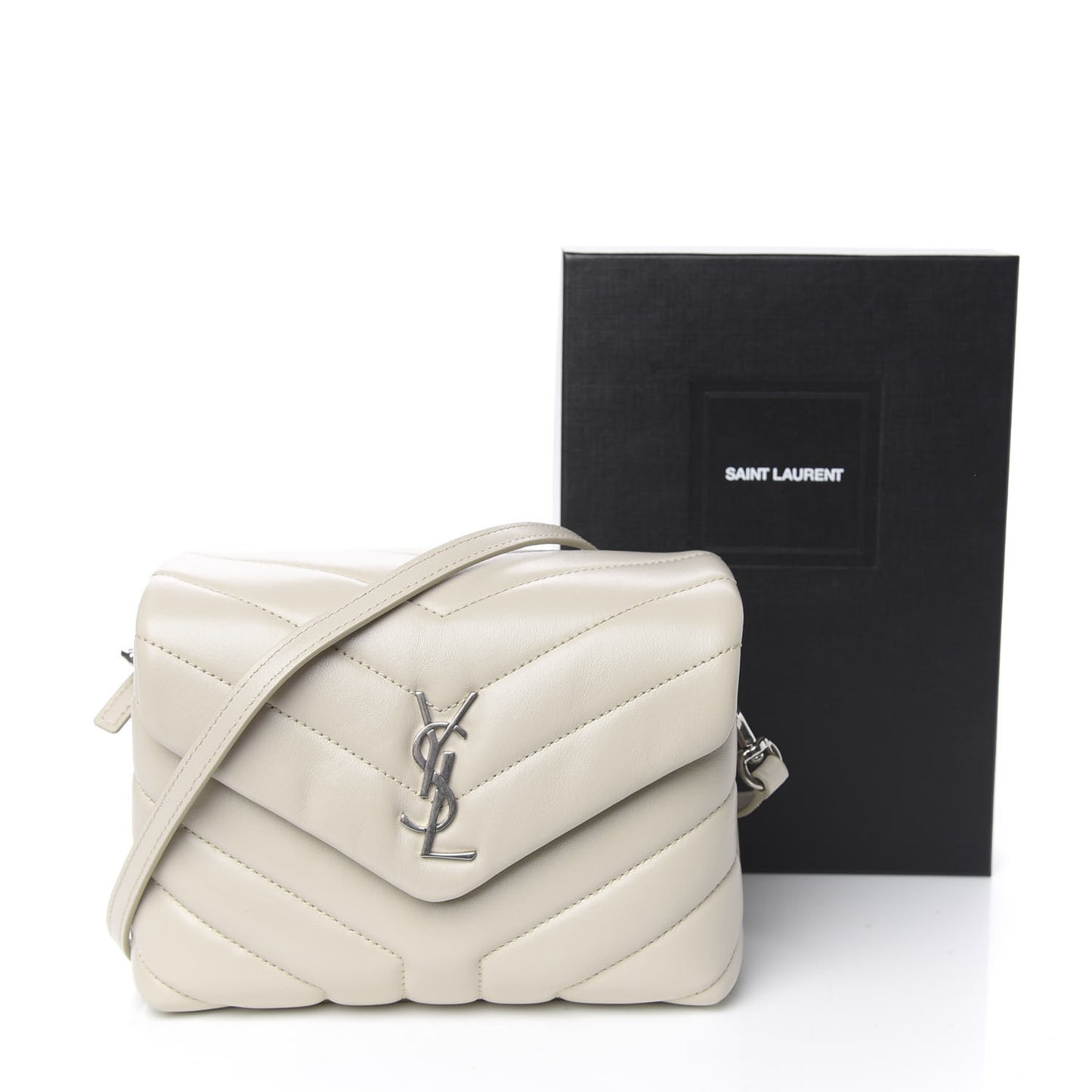 Calfskin Y Quilted Monogram Toy Loulou Crossbody Bag Ivory