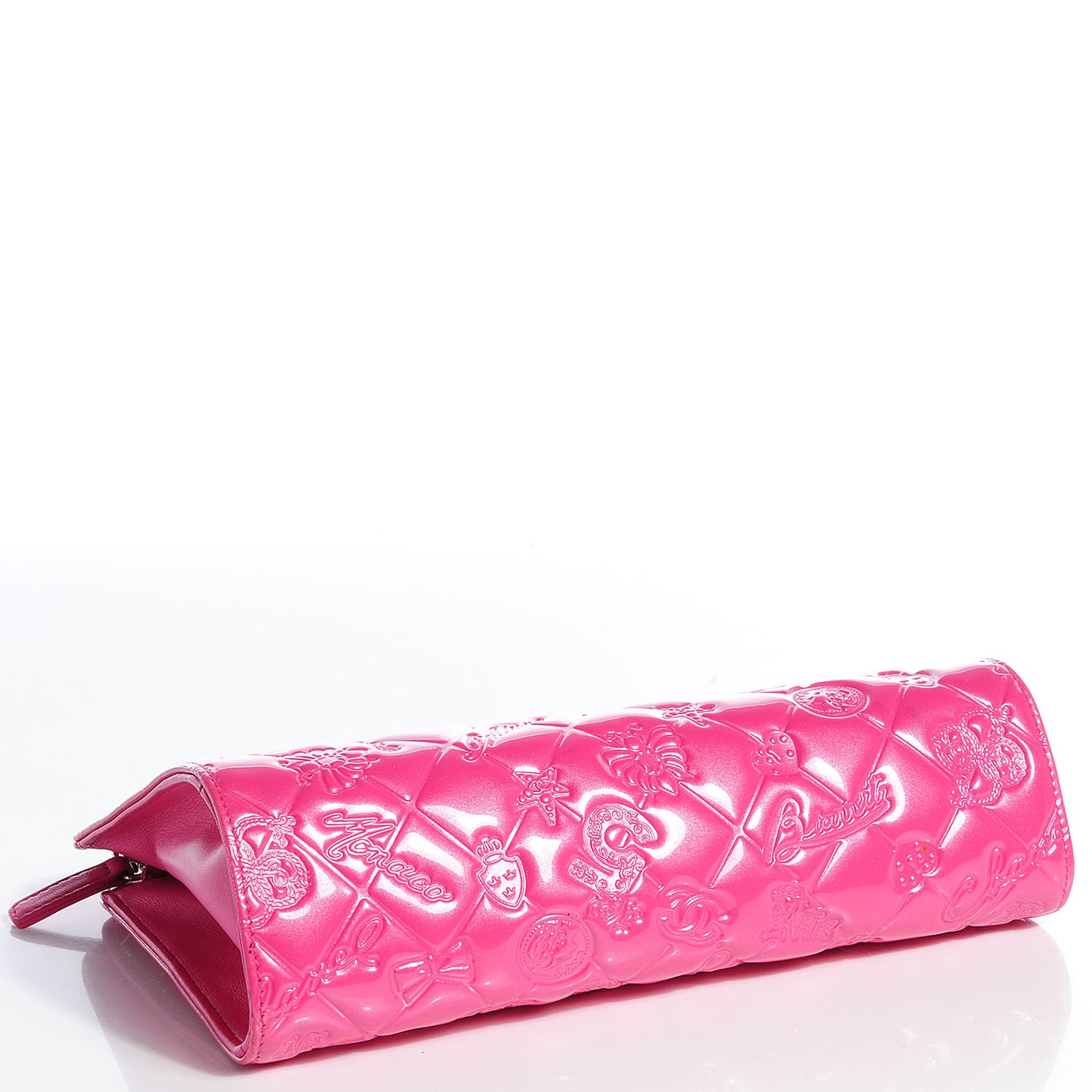 Patent Calfskin Lucky Symbols Pochette Hot Pink