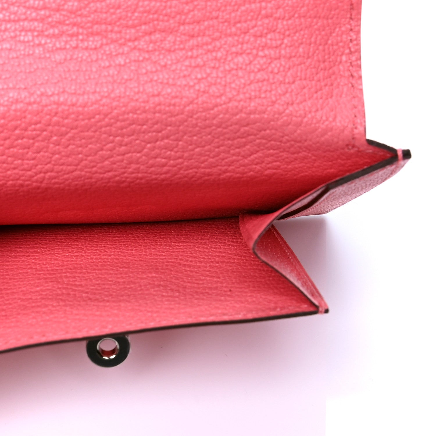 Hermes Chevre Mysore Kelly Pocket Compact Wallet Rose Ete 4 of 4