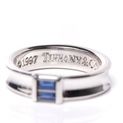 Tiffany 18K White Gold Blue Sapphire Stacking Ring 49 4.75 4 of 4