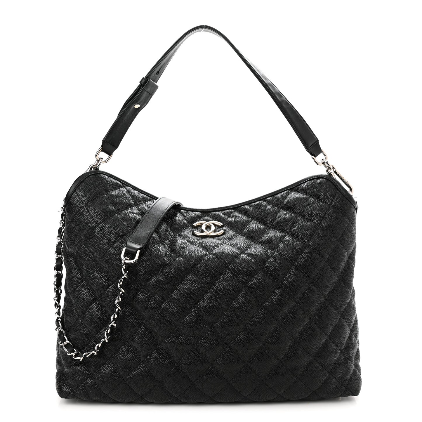 Caviar Quilted French Riviera Hobo Black