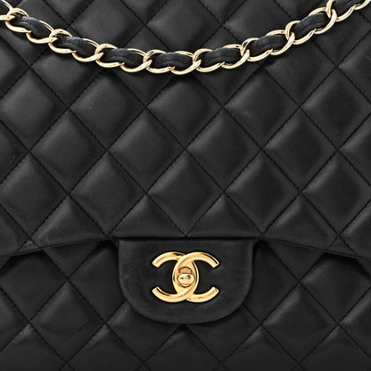 Chanel Lambskin Quilted Maxi Single Flap Black 8 of 12