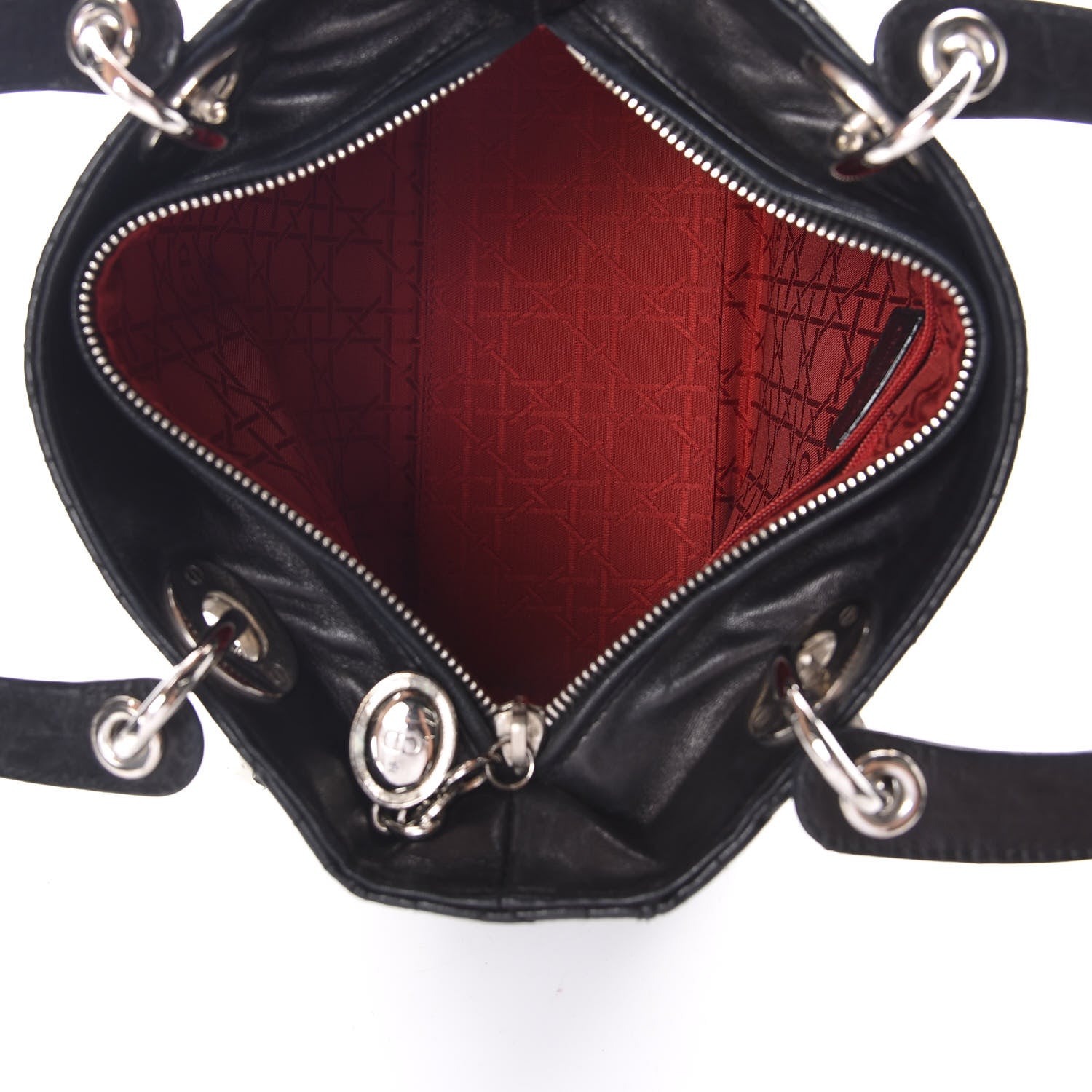 Christian Dior Lambskin Cannage Medium Lady Dior Black 5 of 8