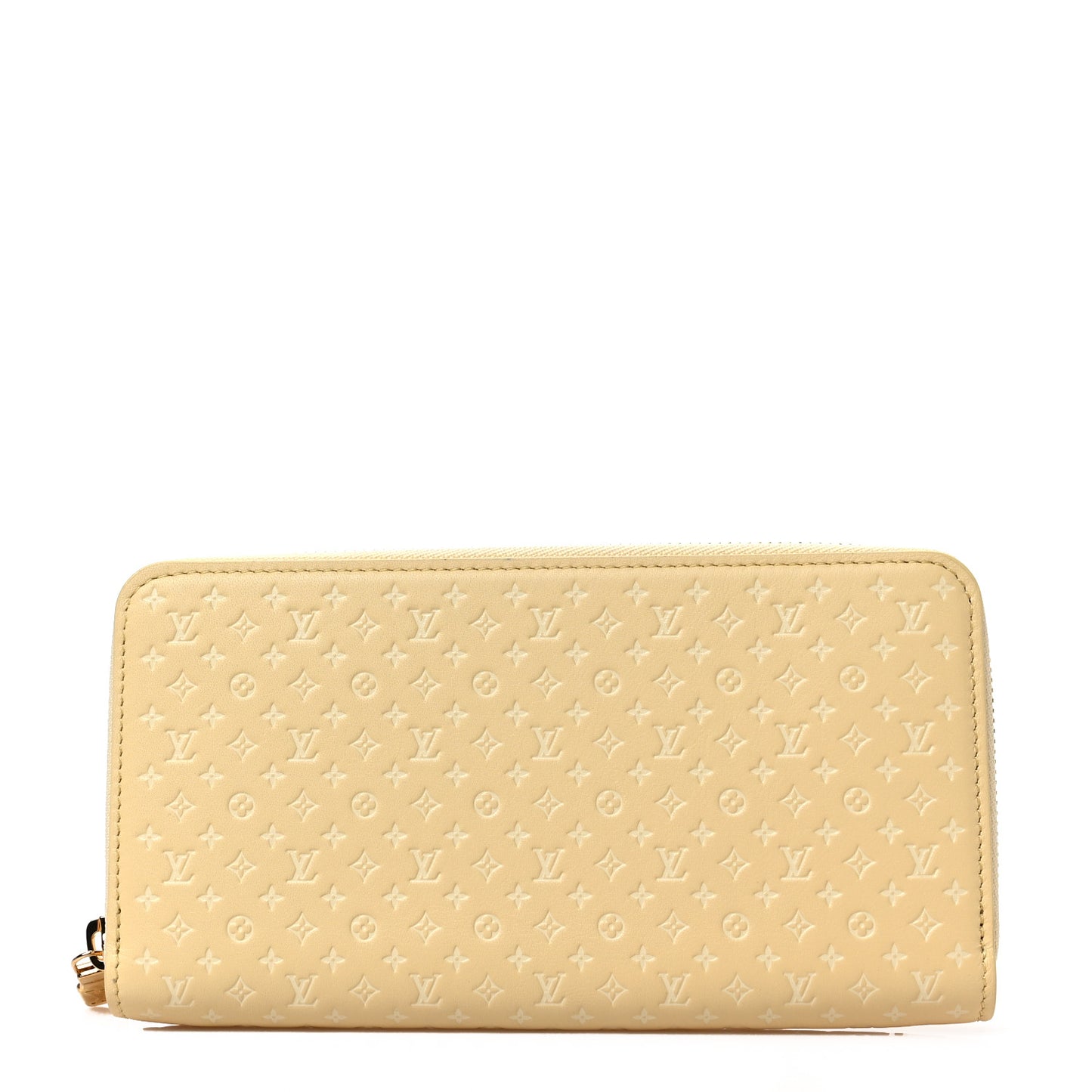 Calfskin Nanogram Embossed Zippy Wallet Jaune