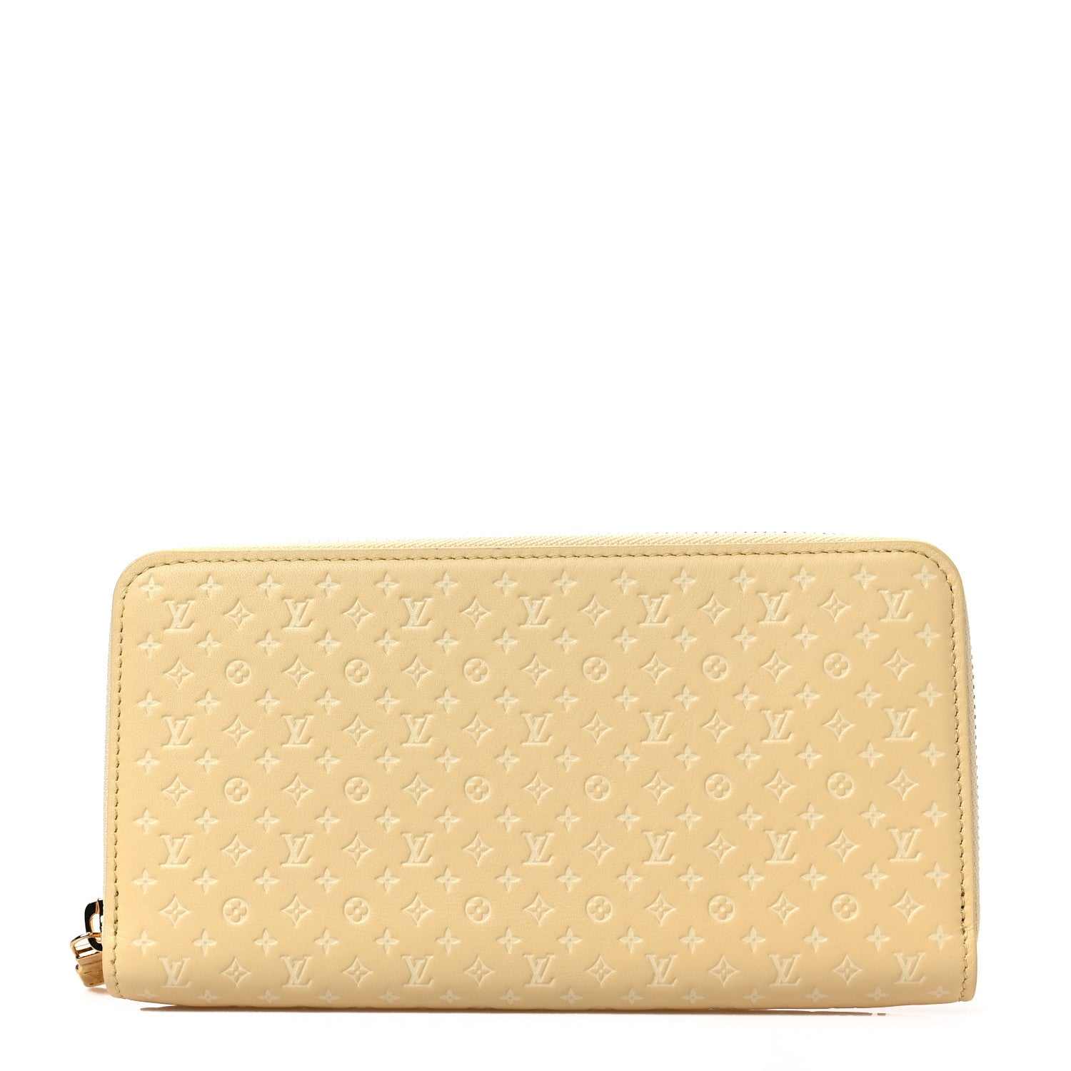 Louis Vuitton Calfskin Nanogram Embossed Zippy Wallet Jaune 1 of 7