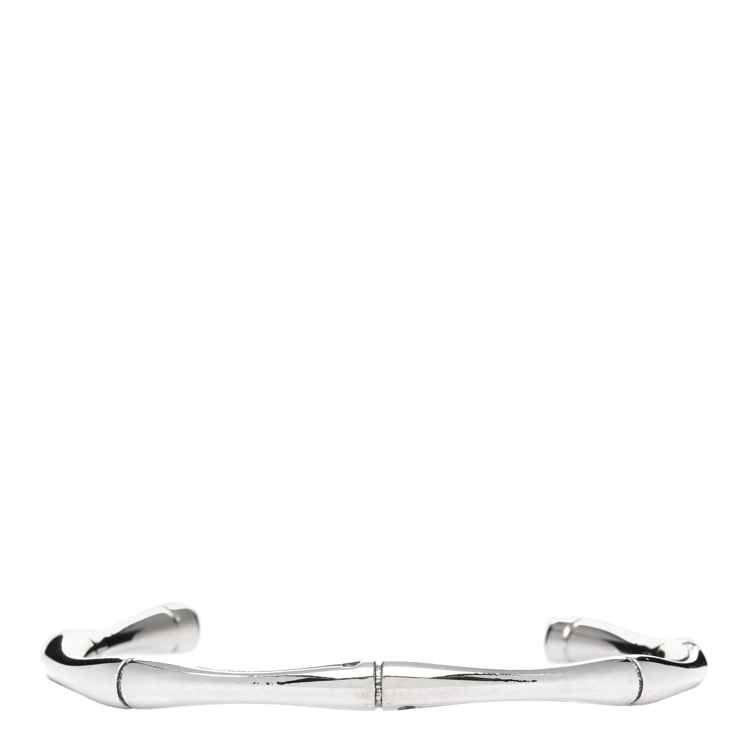 Gucci Sterling Silver Narrow Bamboo Cuff Bracelet 1 of 3