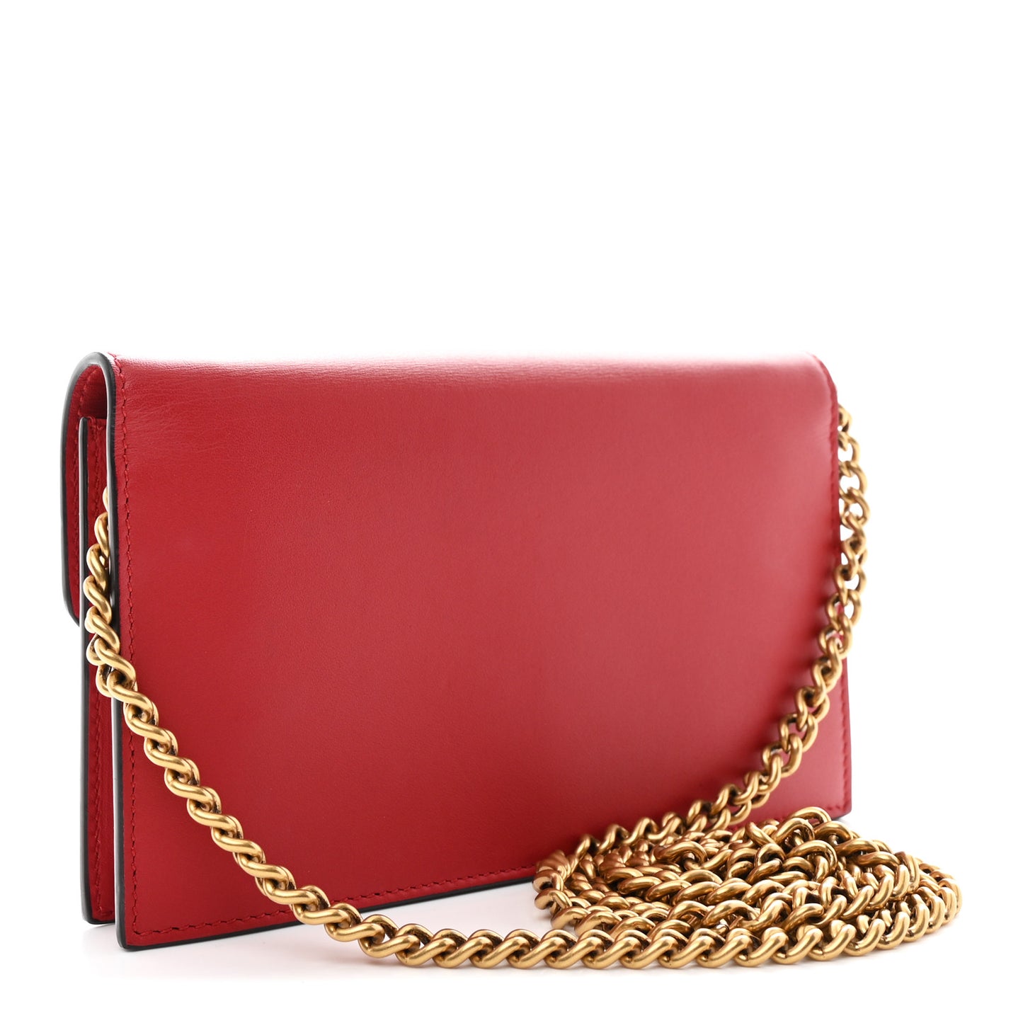 Calfskin Mini Peony Pearly Wallet on Chain Red