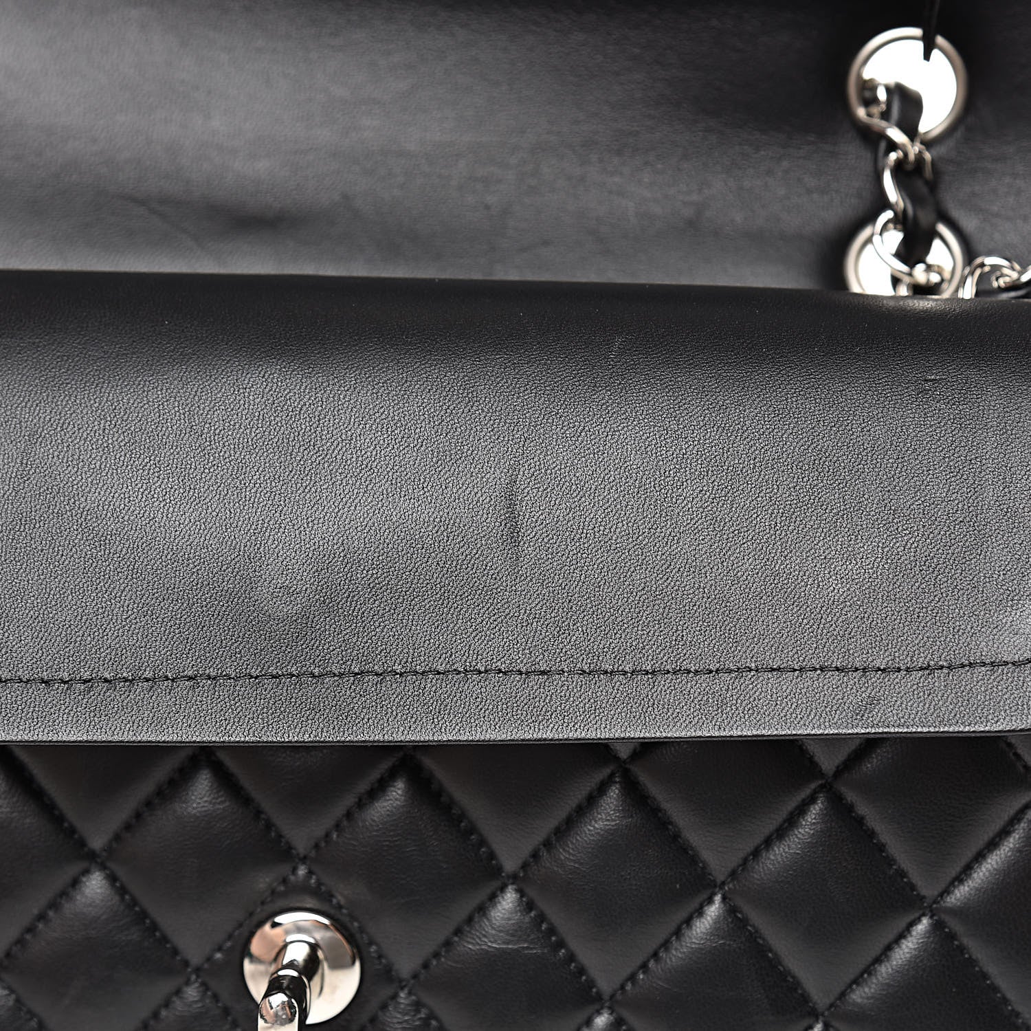 Chanel Lambskin Quilted Medium Double Flap Black 13 of 17