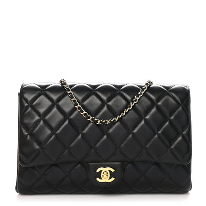 Chanel Lambskin Quilted Clutch With Chain Flap Black 1 of 11
