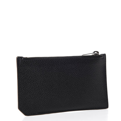 Saint Laurent Grained Calfskin 5 Fragments Zip Pouch Card Holder Black 3 of 8