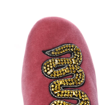 Gucci Velvet Embellished Evening Slippers 35.5 Pink 10 of 10