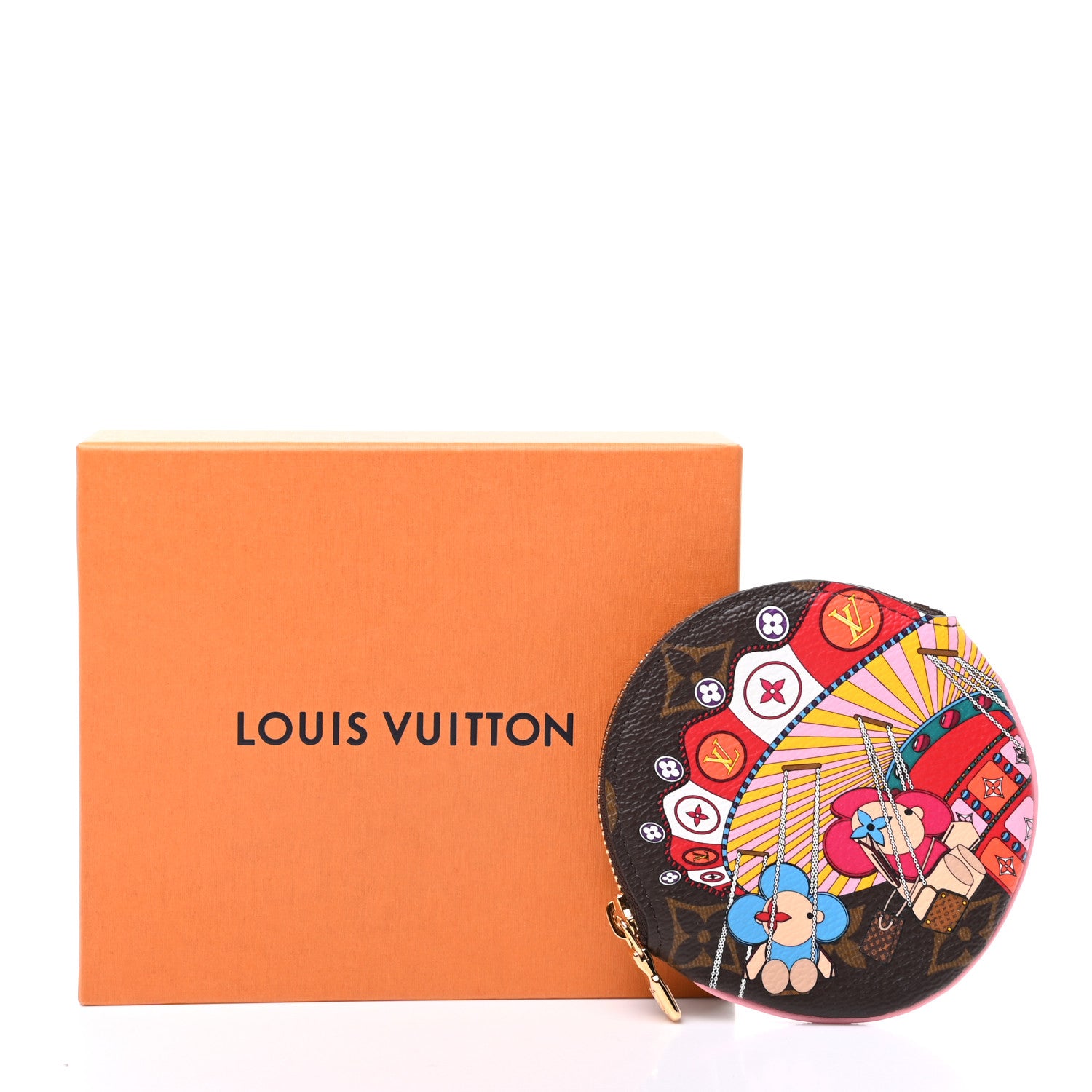 Louis Vuitton Monogram 2020 Christmas Animation Swing Ride Round Coin Purse Pink Poppy 7 of 7