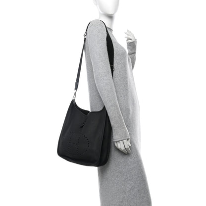 Hermes Taurillon Clemence EVELYNE III GM Black 2 of 11