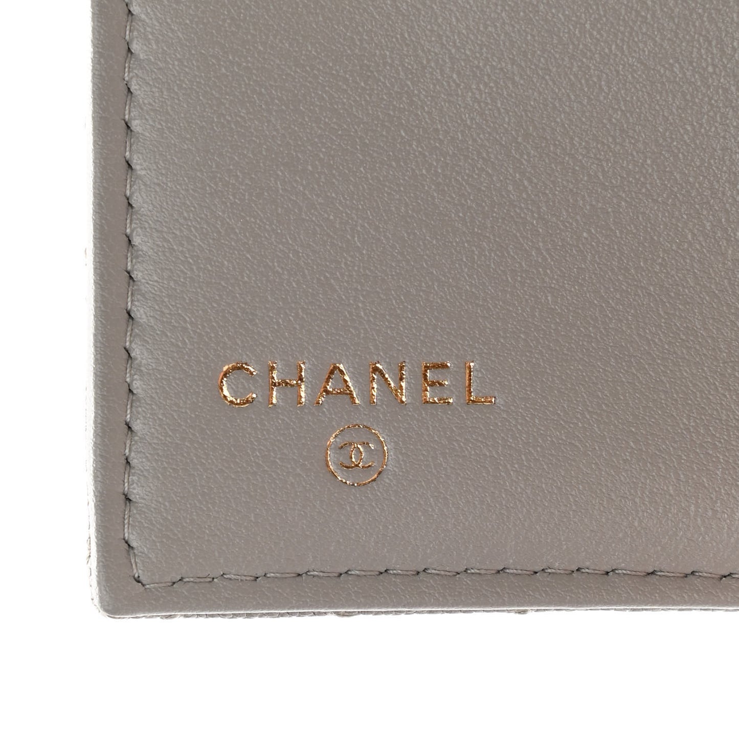 Caviar Quilted Compact Boy Flap Wallet Grey