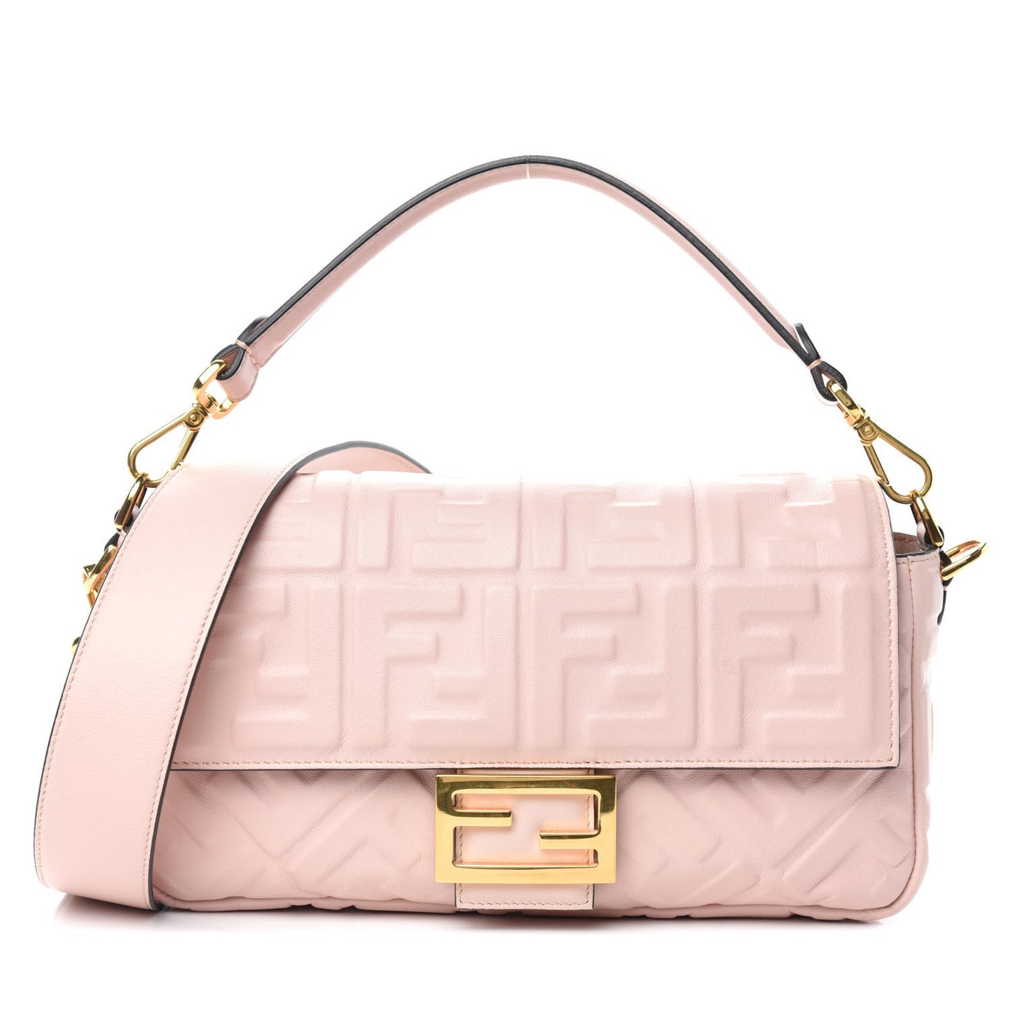 Nappa FF 1974 Embossed Baguette Rosa Quarzo