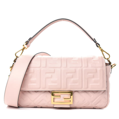 Fendi Nappa FF 1974 Embossed Baguette Rosa Quarzo 1 of 9