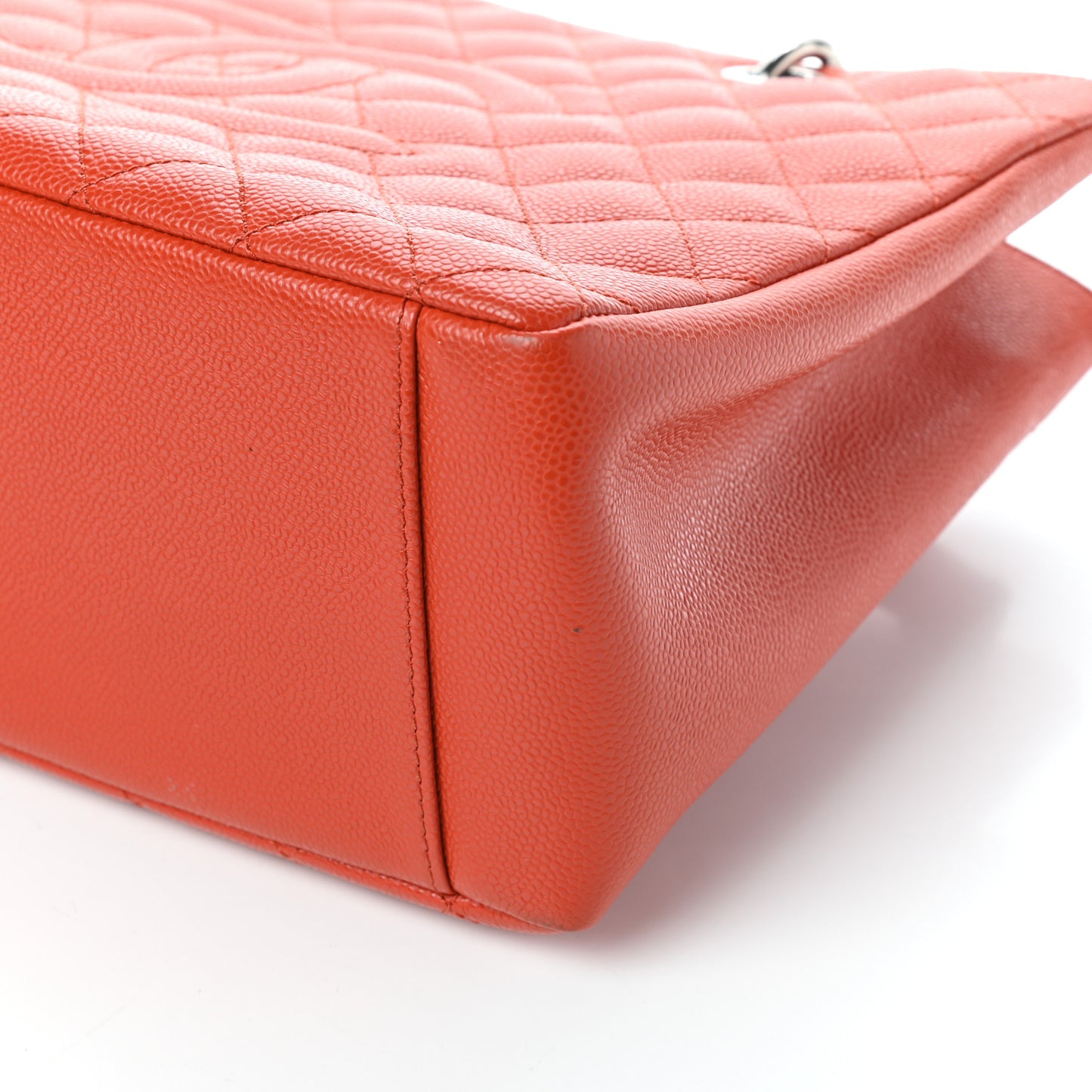 Caviar Quilted Grand Shopping Tote GST Orange