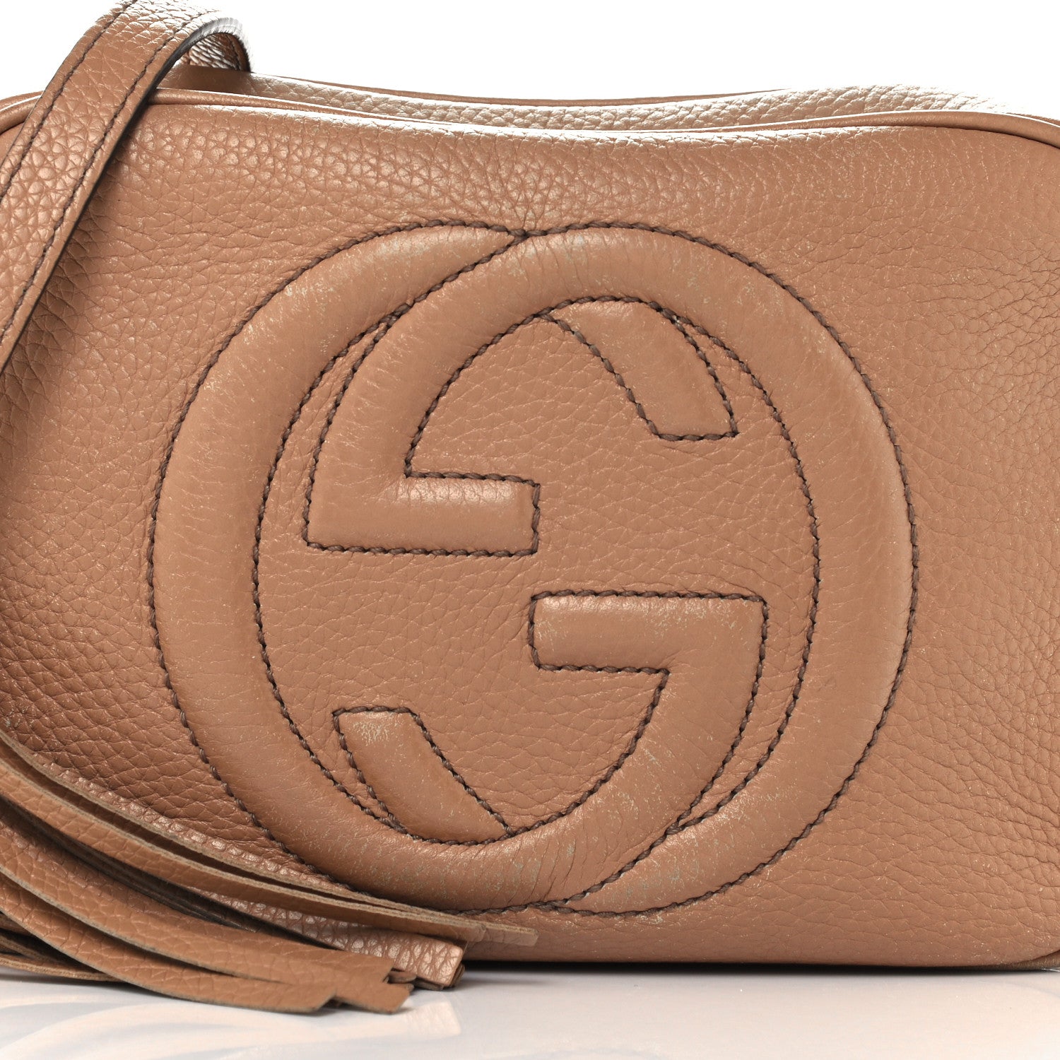 Gucci Pebbled Calfskin Small Soho Disco Bag Camelia 9 of 11