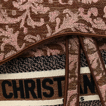 Christian Dior Canvas Embroidered Brocart Saddle Bag Metallic Pink 8 of 12