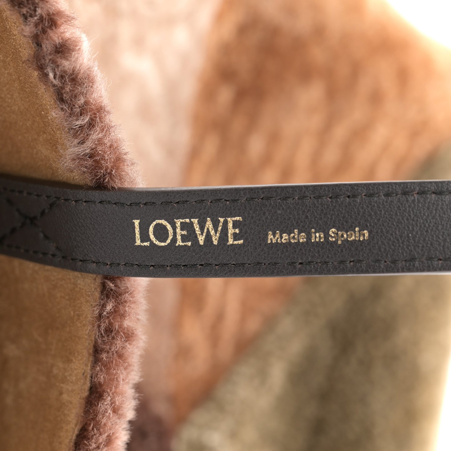 Shearling Large Puzzle Fold Tote Multicolor