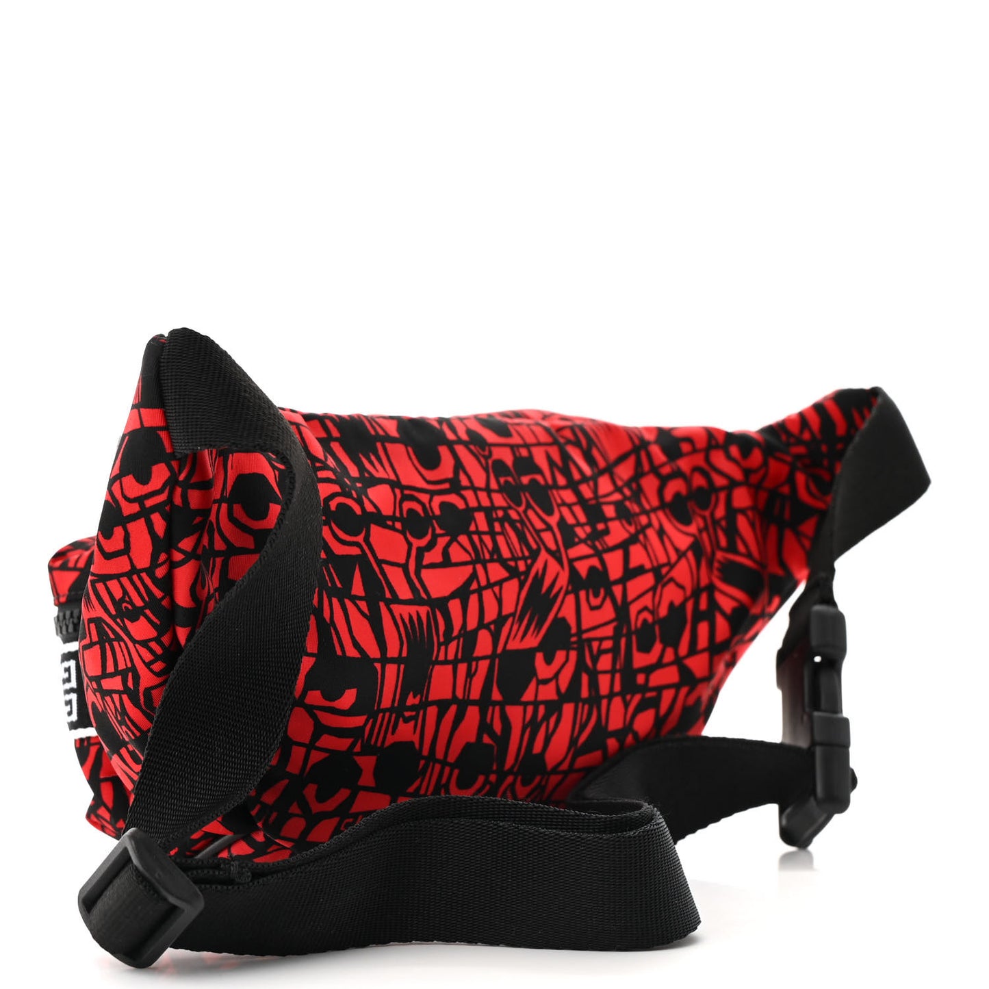 Nylon Printed Light 3 Bum Bag Black Red