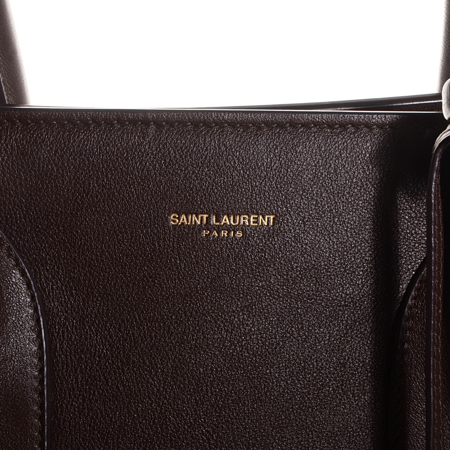Saint Laurent Calfskin Large Sac de Jour Carryall Dark Brown 10 of 10