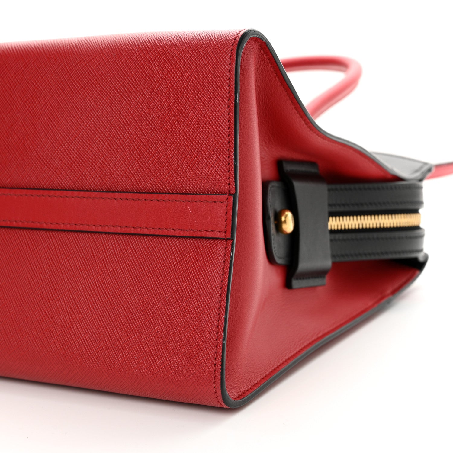 Prada Saffiano City Calfskin Medium Esplanade Fuoco Black 9 of 13