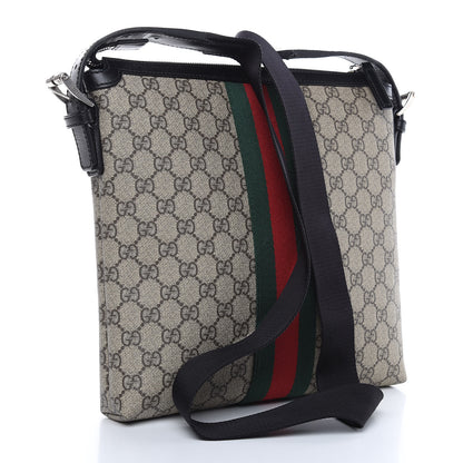 Gucci GG Supreme Monogram Web Messenger Bag Black 3 of 10