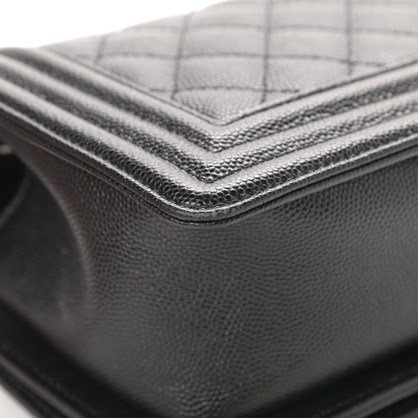 Caviar Quilted Small Boy Flap Black