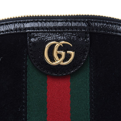 Gucci Suede Patent Web GG Small Ophidia Dome Shoulder Bag Black 15 of 15