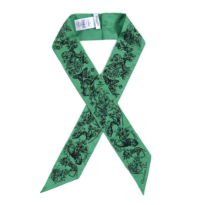 Christian Dior Silk Mitzah Scarf Green 1 of 3
