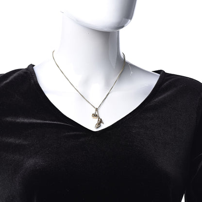 Chanel Crystal CC Heel Motif Necklace Gold 2 of 5