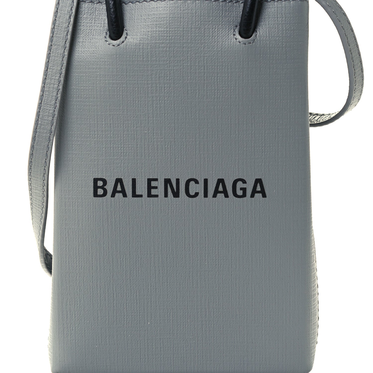 Balenciaga Squared Calfskin Logo Shopping Phone Holder Bag Balenciaga Grey 8 of 10