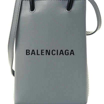 Balenciaga Squared Calfskin Logo Shopping Phone Holder Bag Balenciaga Grey 8 of 10