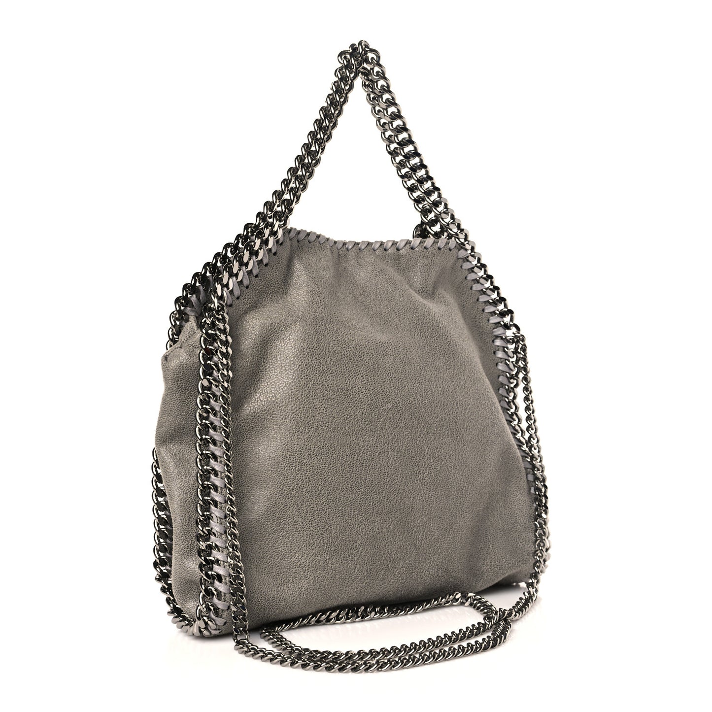 Shaggy Deer Mini Falabella Fold Over Tote Light Grey