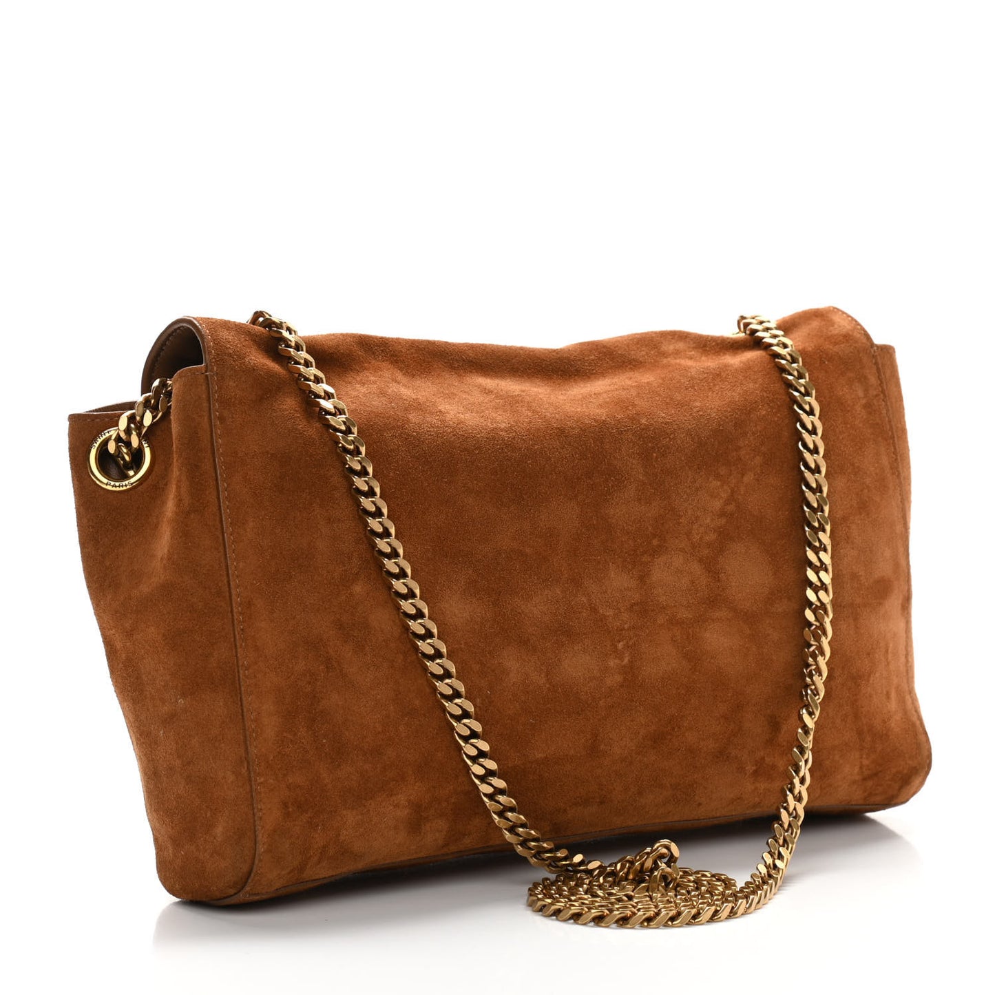 Smooth Calfskin Suede Medium Reversible Monogram Kate Satchel Light Ochre
